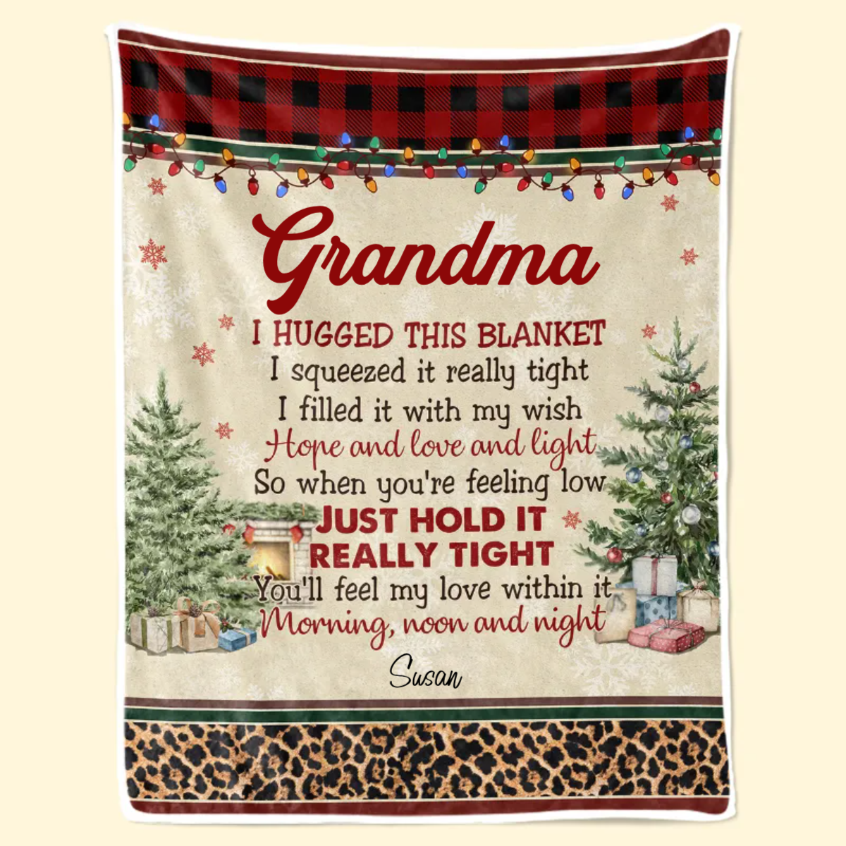 Just Hold It Really Tight - Christmas Gift For Grandma, Grandpa - Personalized Blanket