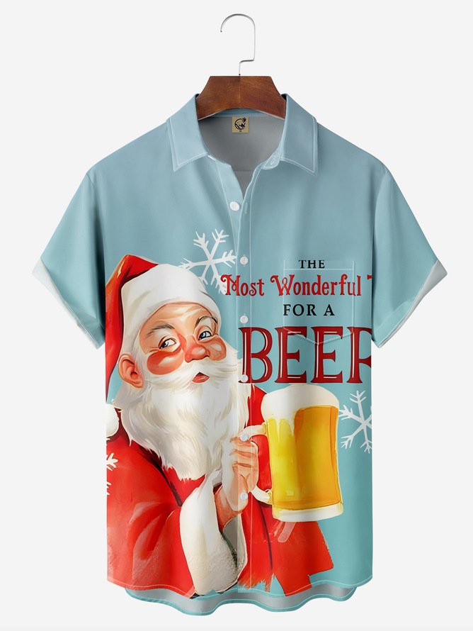 Christmas Santa Claus The Most Wonderful For A Beer - Hawaiian Shirt