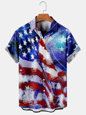 Independence Day Big Size American Flag - Hawaiian Shirt