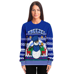 Freeze Snowman Ugly Christmas Sweater