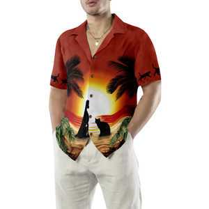 Cat And Dog Sunset Hawaiian Shirt