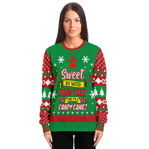 Sweet But Twisted, Does That Make Me A Candy Cane Ugly Christmas Sweater