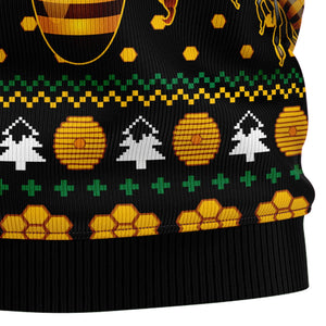 Bee Merry LIght Yellow Ugly Christmas Sweater