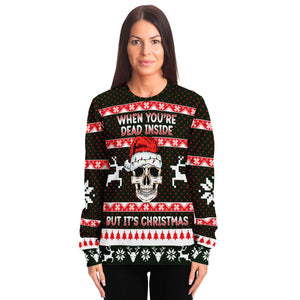 When You Dead Inside But It's Christmas Skull Ugly Sweater