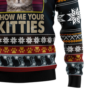 Cat Show Me Your Kitties Ugly Christmas Sweater