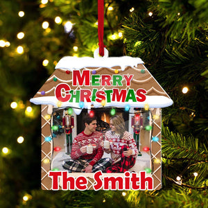 Merry Christmas Family - Gift For  Family - Custom Photo And Name, Personalized Acrylic Ornament