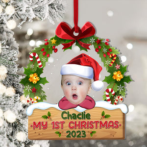 My Baby First Christmas - New BornGift For Family - Custom Photo And Name, Personalized Acrylic Ornament