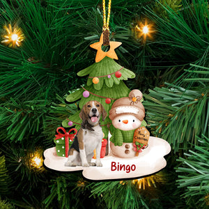 Christmas Tree And Pet - Gift For Pet Lover - Personalized Photo Custom Shaped Wooden Ornament