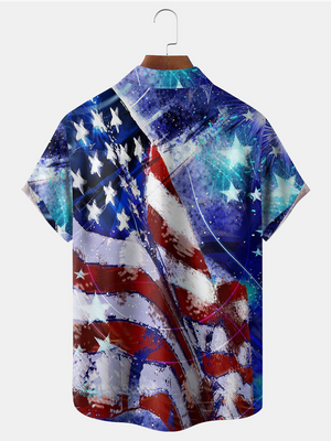 Independence Day Big Size American Flag - Hawaiian Shirt