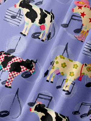 Funny Cow Pattern Music Purple -  Hawaiian Shirt