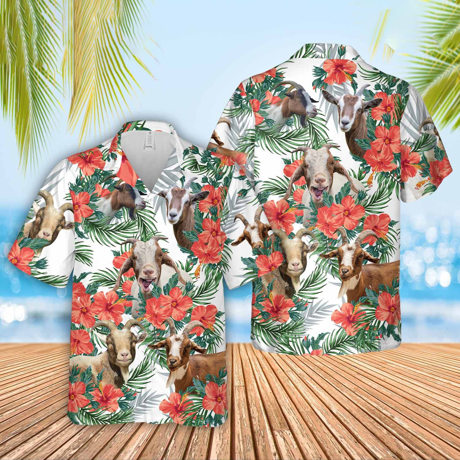 Unique Goat Hawaiian Flowers - Hawaiian Shirt