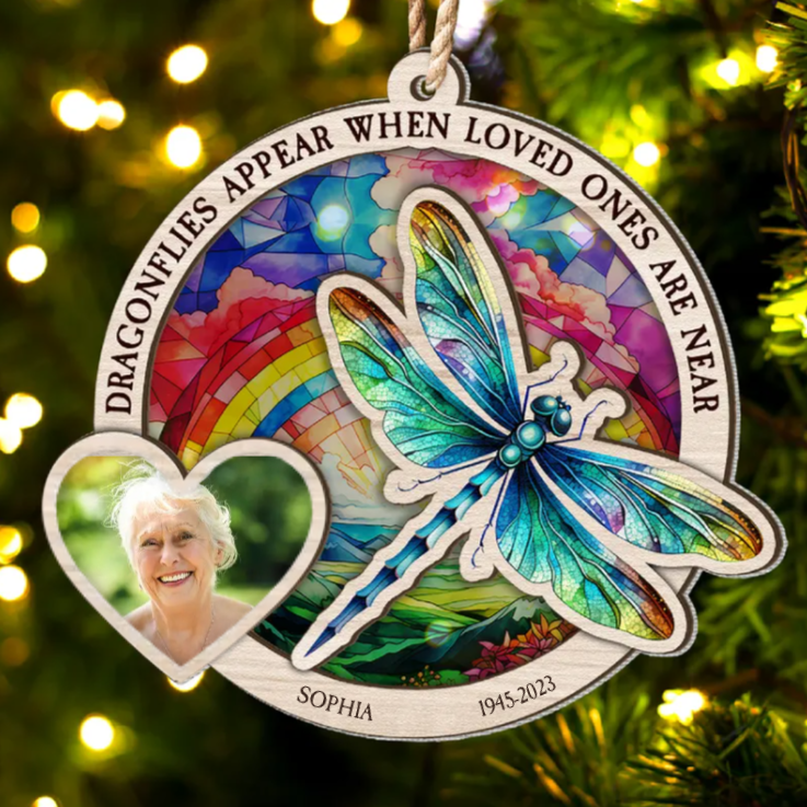 Custom Photo When Loved Ones Are Near  - Memorial Gift For Family, Friends - Personalized 2-Layered Mix Ornament