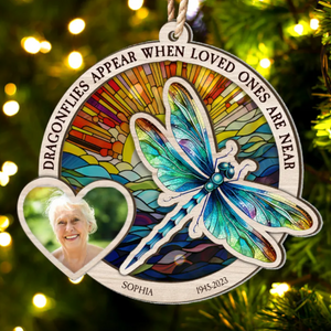 Custom Photo When Loved Ones Are Near  - Memorial Gift For Family, Friends - Personalized 2-Layered Mix Ornament