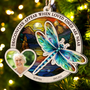 Custom Photo When Loved Ones Are Near  - Memorial Gift For Family, Friends - Personalized 2-Layered Mix Ornament