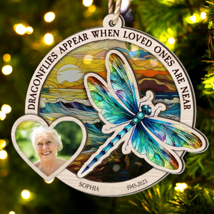 Custom Photo When Loved Ones Are Near  - Memorial Gift For Family, Friends - Personalized 2-Layered Mix Ornament