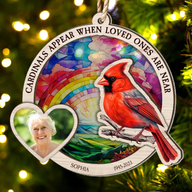 Custom Photo When Loved Ones Are Near Ver2 - Memorial Gift For Family, Friends - Personalized 2-Layered Mix Ornament