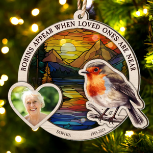 Custom Photo When Loved Ones Are Near Ver3 - Memorial Gift For Family, Friends - Personalized 2-Layered Mix Ornament