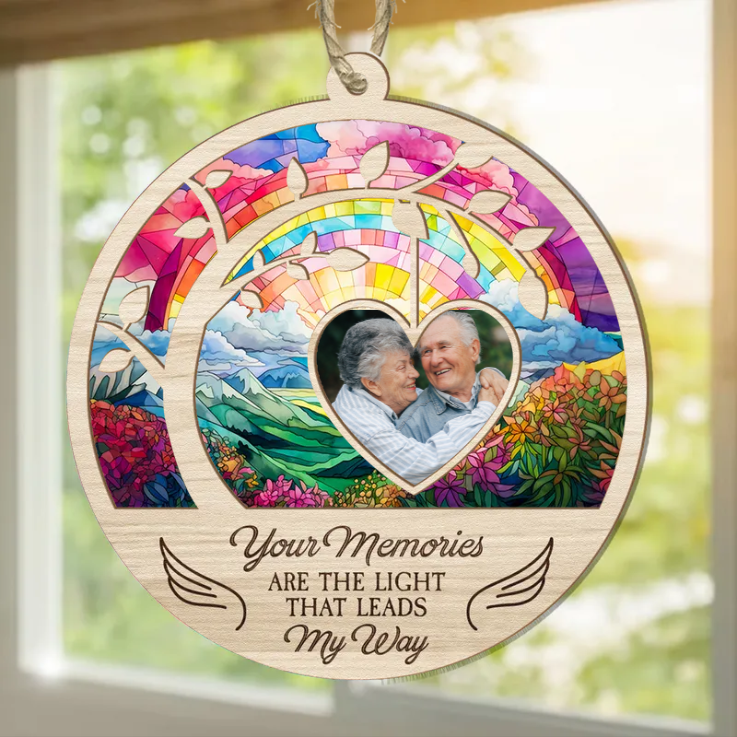 Custom Photo Your Memories Are The Light That Leads My Way - Memorial Gift - Personalized 2-Layered Mix Ornament