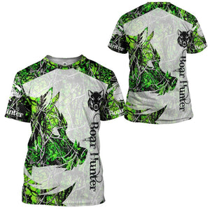 Boar Hunter Green T-Shirt 3D For Men & Women