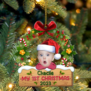 My Baby First Christmas - New BornGift For Family - Custom Photo And Name, Personalized Acrylic Ornament