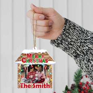 Merry Christmas Family - Gift For  Family - Custom Photo And Name, Personalized Acrylic Ornament