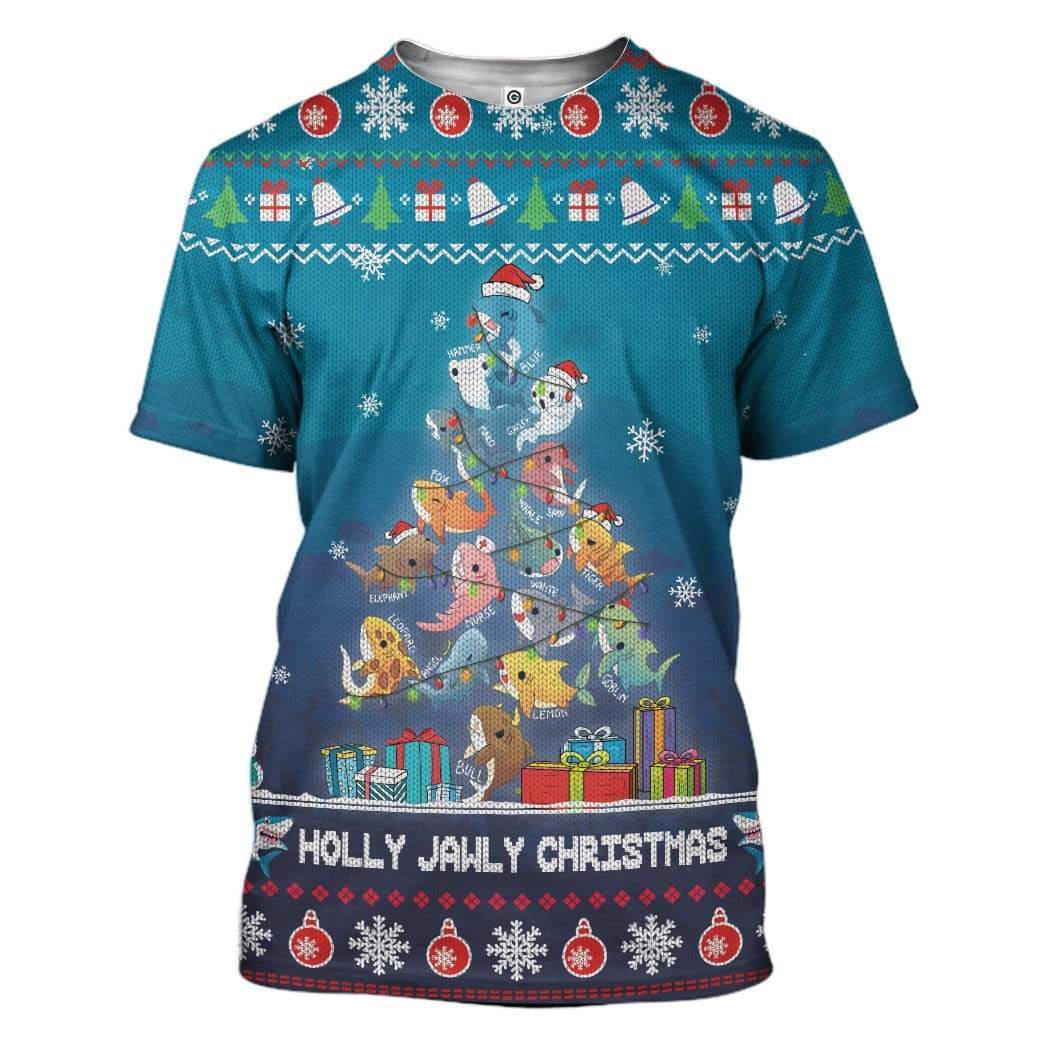 Holly Jawly Christmas T-Shirt 3D For Men & Women