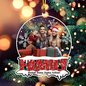 Custom Photo Family Christmas - Gift For Family - Personalized Acrylic Ornament