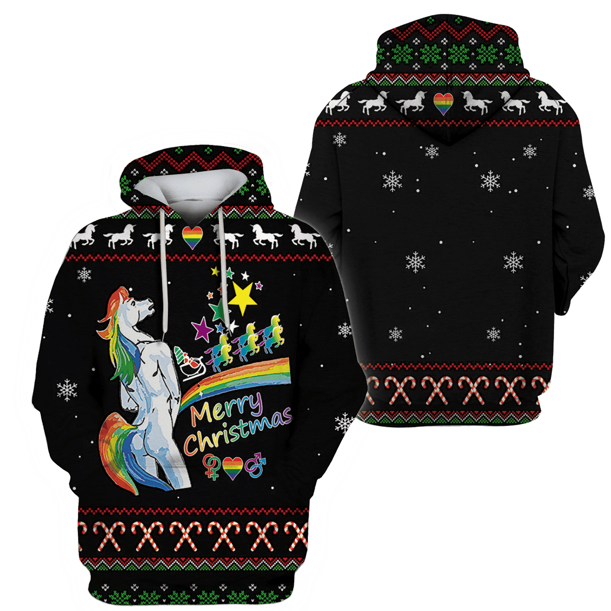 Unicorn Merry Christmas - Hoodie