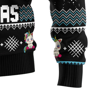 Unicorn Pew Pew Christmas Ugly Sweater