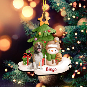 Christmas Tree And Pet - Gift For Pet Lover - Personalized Photo Custom Shaped Wooden Ornament