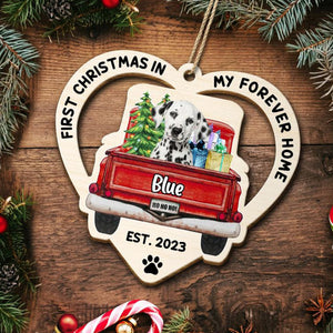 First Christmas In My Forever Home, Custom Photo - Gift For Pet Lover - Personalized Custom Shaped Wooden Ornament