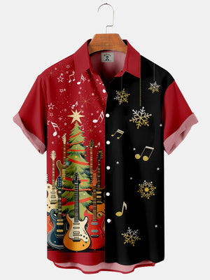 Music Guitar Christmas Tree - Hawaiian Shirt