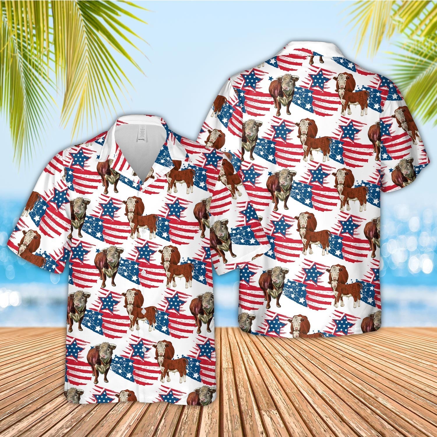 Unique Hereford Happy Flag 3D - Hawaiian Shirt