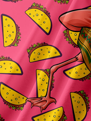 Taco Flamingo Dancing To The Music - Hawaiian Shirt