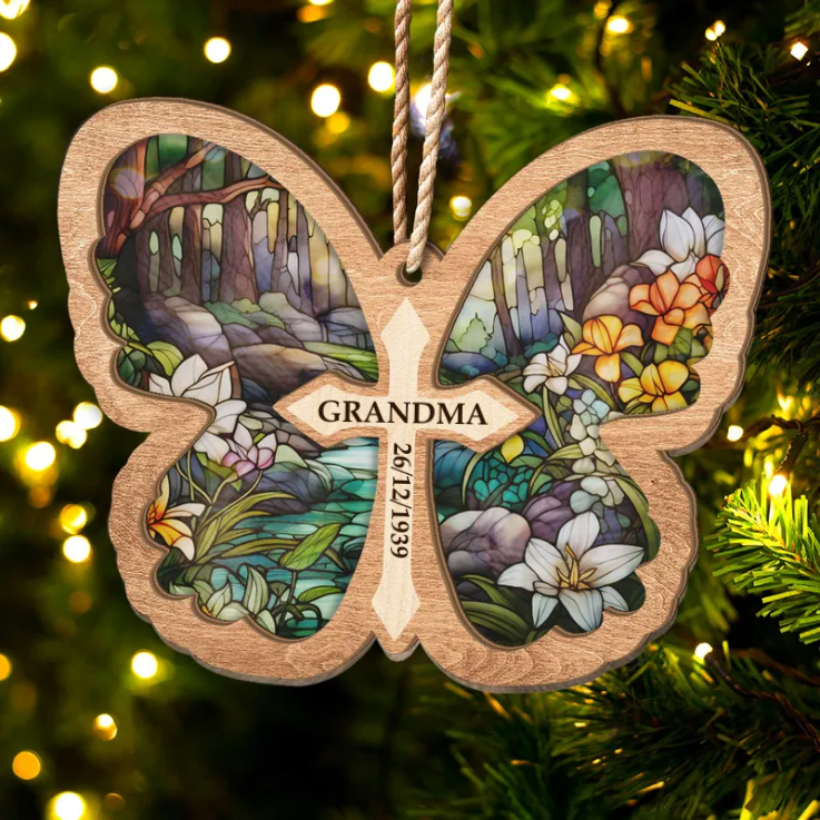 A Butterfly Represents You - Christmas Gift,Memorial Gift For Family - Personalized 2-Layered Mix Ornament