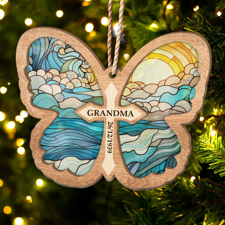 A Butterfly Represents You - Christmas Gift,Memorial Gift For Family - Personalized 2-Layered Mix Ornament