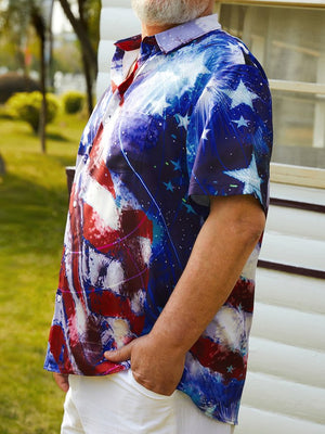 Independence Day Big Size American Flag - Hawaiian Shirt