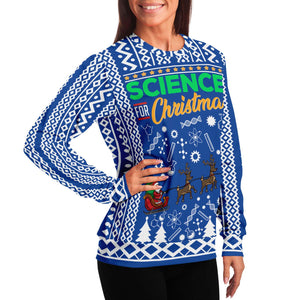 Science For Christmas Blue Ugly Sweater