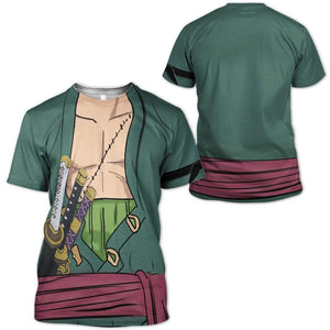 Zoro One Piece Cosplay Costumes - 3D T-Shirt