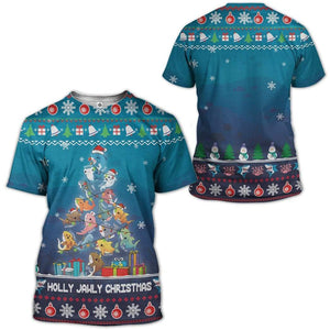 Holly Jawly Christmas T-Shirt 3D For Men & Women