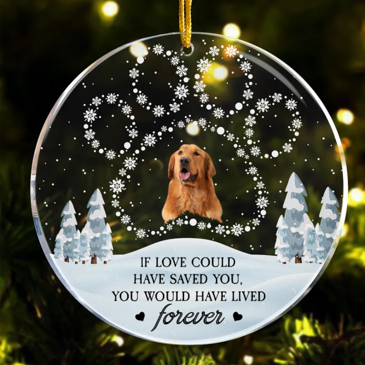 Custom Photo If Love Could Have Saved You - Pet Memorial Gift - Personalized Circle Acrylic Ornament