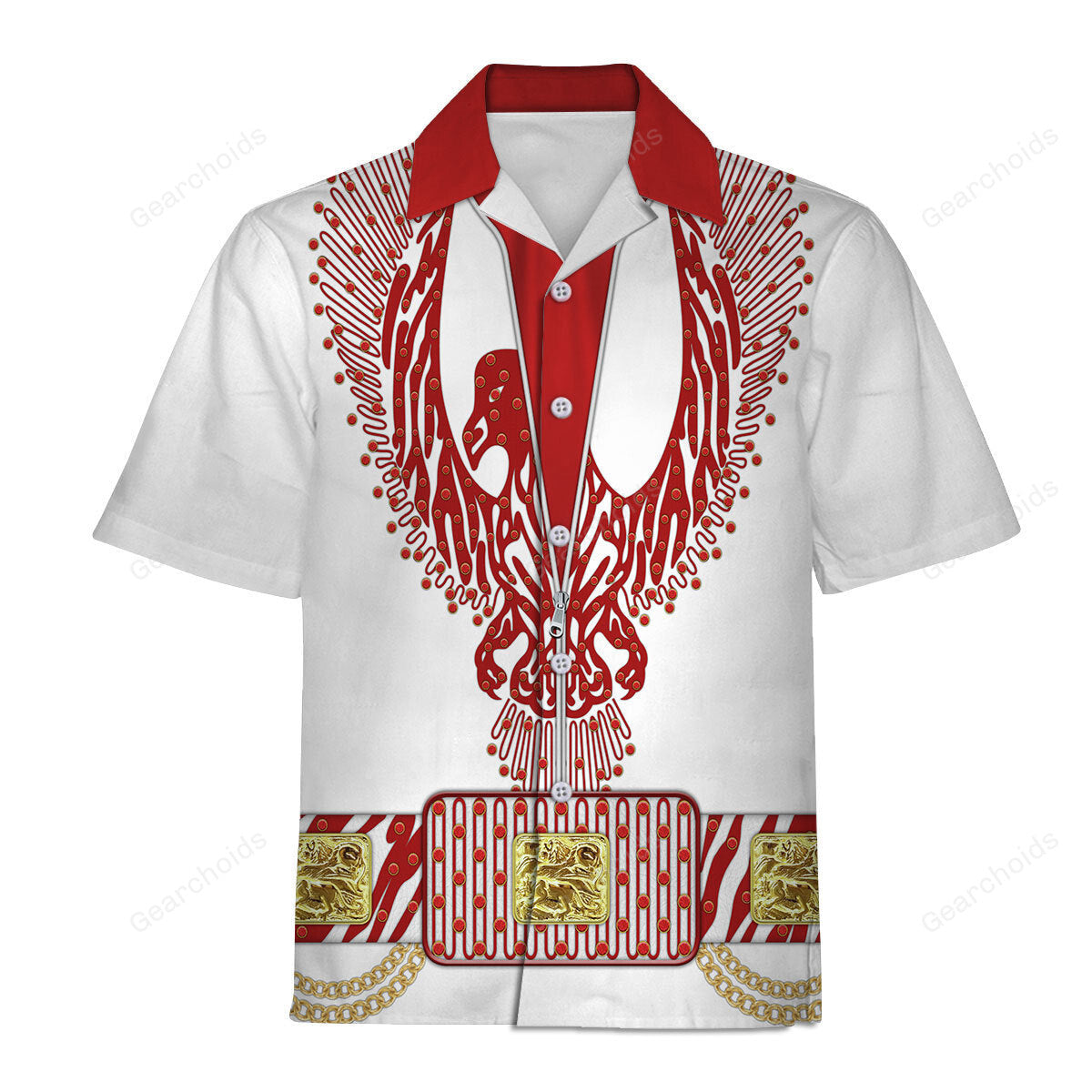 Elvis Red Phoenix Suit - Costume Cosplay Hawaiian Shirt ELHS37