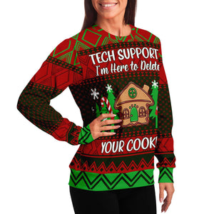 Tech Support I Am Here To Delete Your Cookie Ugly Christmas Sweater