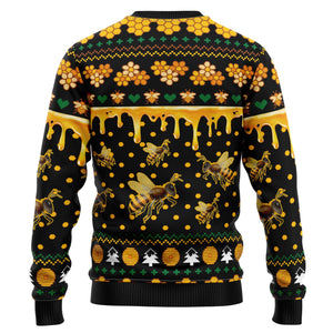 Bee Merry LIght Yellow Ugly Christmas Sweater