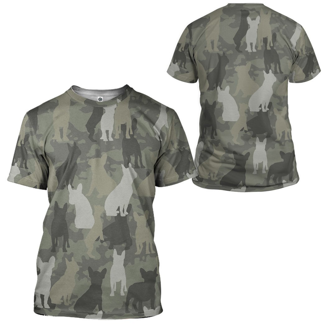 French Bulldog Camo T-Shirt 3D For Men & Women