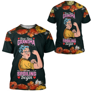 First Time Grandma T-Shirt 3D For Men & Women