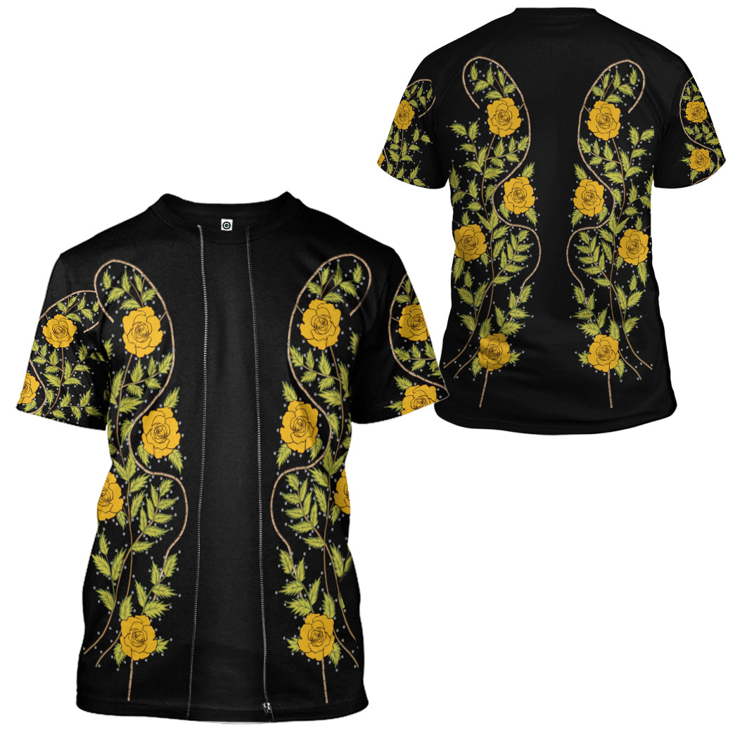 Yellow Roses ZZ Top Apparel T-Shirt 3D For Men & Women