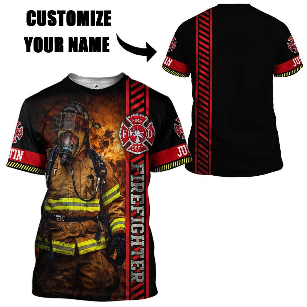 Personalized Brave Firefighter T-Shirt 3D