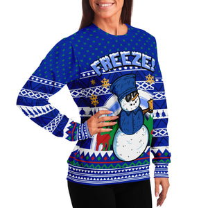 Freeze Snowman Ugly Christmas Sweater