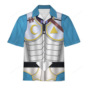 Darunia Blue White - For Men And Women -  Costume Cosplay Hawaiian Shirt